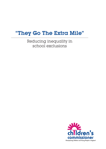 'They Go The Extra Mile'- Reducing inequality
