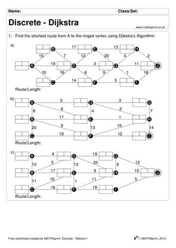 Dijkstra practice questions + solutions