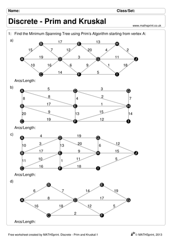 Prim & Kruskal practice questions + solutions