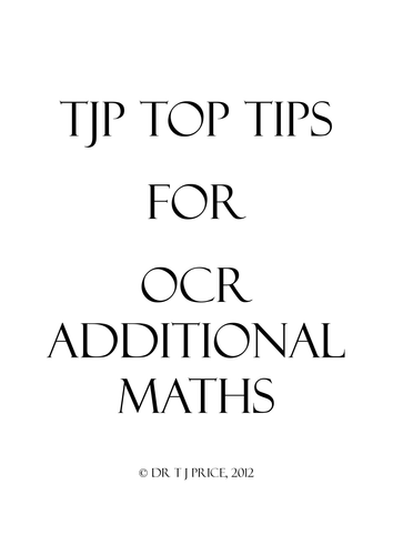 OCR FSMQ Additional Mathematics Revision Guide