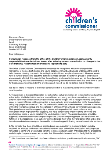 OCC response-consultation on looked after children
