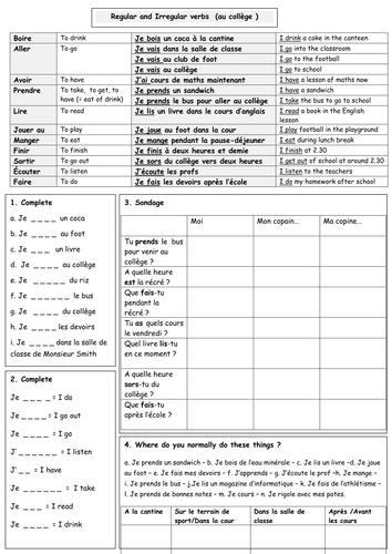 Irregular Verbs - Present Tense by Helenfe - Teaching Resources - TES