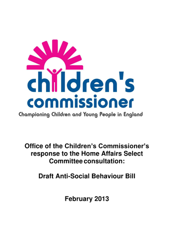 OCC response to Draft Anti-Social Behaviour Bill