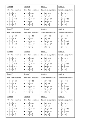 algebraic problem solving with equations lesson linear equations