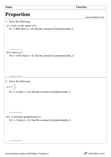 Proportion practice questions + solutions