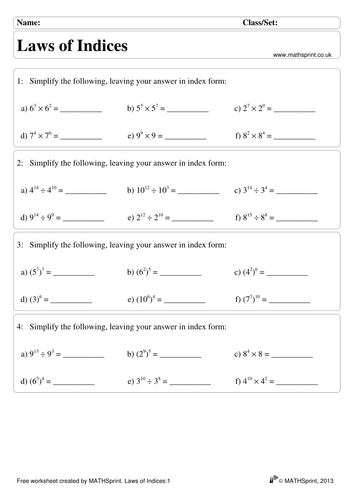 using grade glossary 1 worksheet solutions Indices by practice transfinite questions