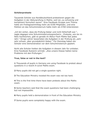 GCSE style question - student protest