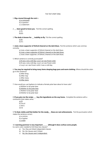 Spelling, Punctuation and Grammar Presentation
