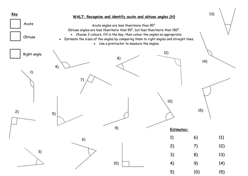 Recognising and Identifying Angles