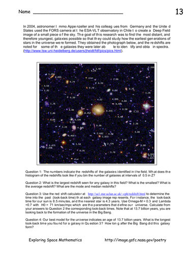 Problem 13, A Glimpse of the Most Distant Galaxy
