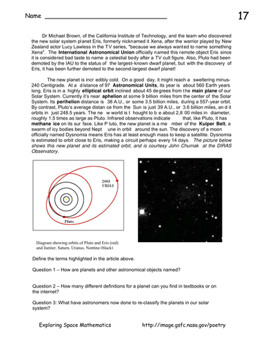 Problem 17, Exploring the Dwarf Planet Eris