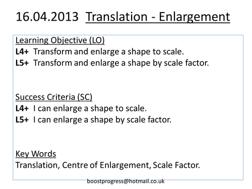 Mathematics of Enlargement I - L4+