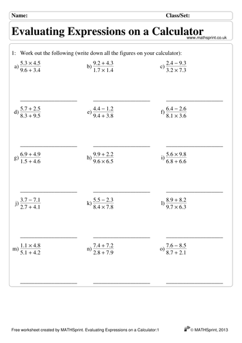 Calculator practice questions + solutions