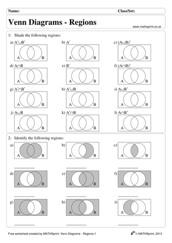 Venn Diagrams practice questions + solutions | Teaching Resources