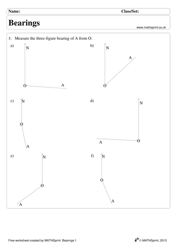 Bearings practice questions + solutions