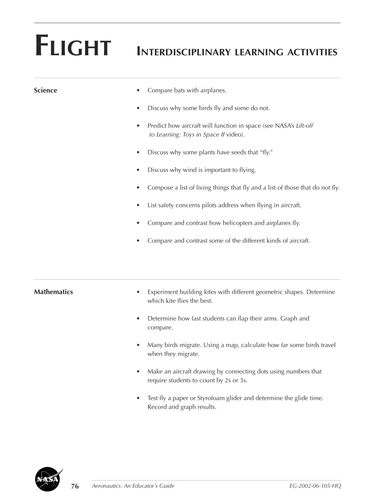 Flight: Interdisciplinary Learning Activities