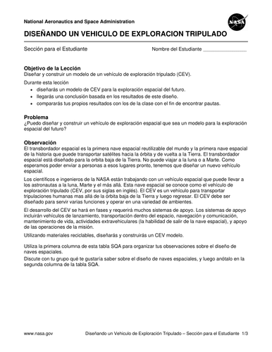 Designing a Crew Exploration Vehicle Activity