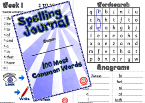 Letters & Sounds High Frequency Spelling Journals
