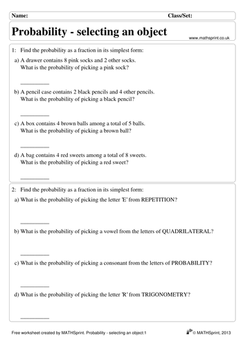 Basic Probability practice questions + solutions