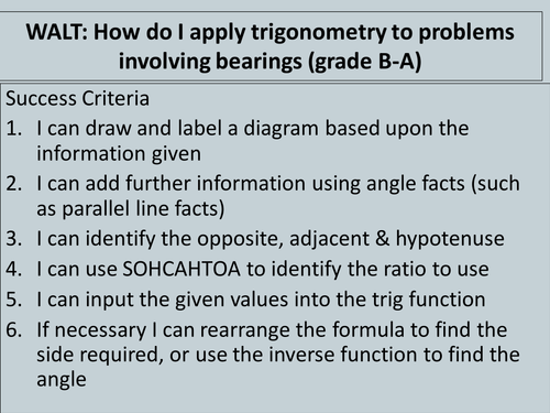 Trigonometry and bearings