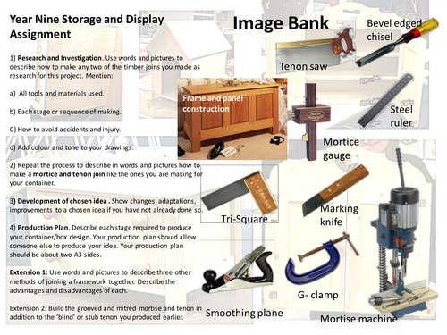 Frame and box construction techniques.