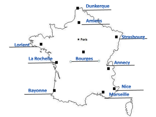 French Map Activity - Où habites-tu?
