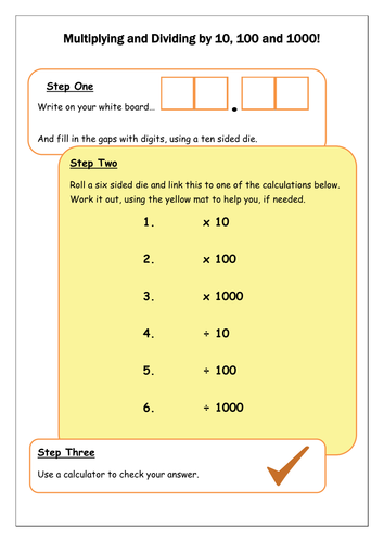 A Pack Of Resources - Multiply And Divide By 10, 100 And 1000 - Key Stage 2 - Differentiated | Teaching Resources