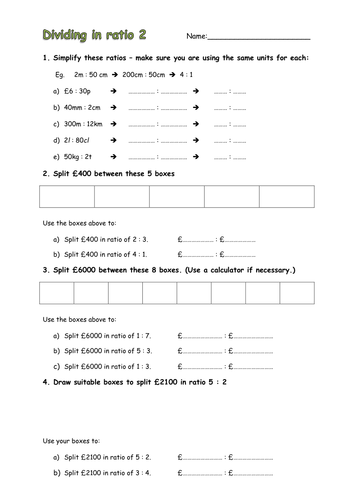 Dividing in ratio