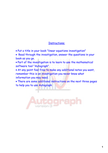 Intro to linear graphs using autograph