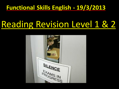 L1 & L2 Functional Skills English Reading Revision