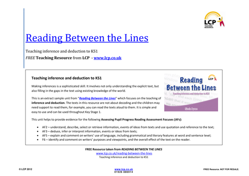 Inference And Deduction Reading Between The Lines By