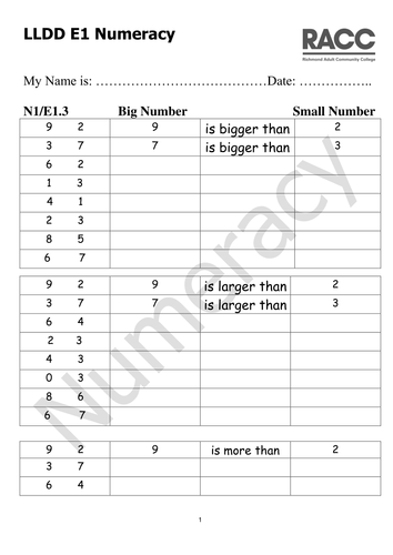 get latest count and tell if more or less ukg maths worksheets e1