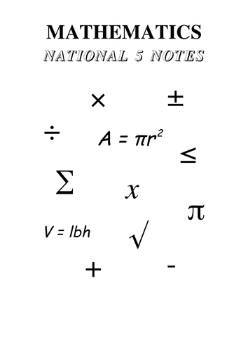 National 5 Mathematics Notes