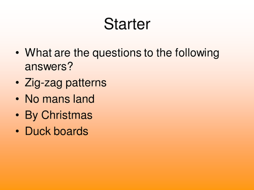 Soldiers Experiences in World War I