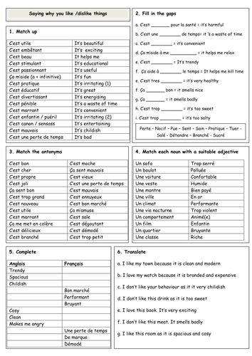 KS4 French - justifying opinions by gianfrancoconti1966 - Teaching ...