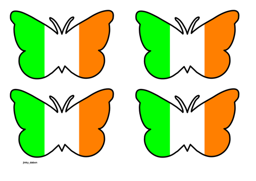 Butterfly Themed Ireland Flag