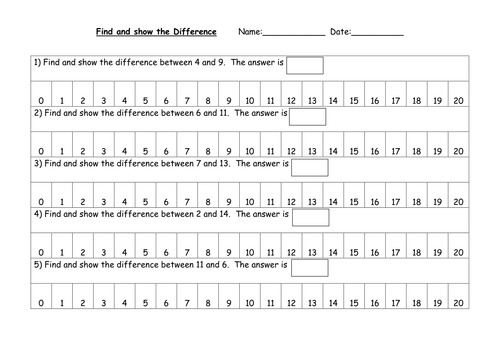 Find and Show the Difference (Numberline)