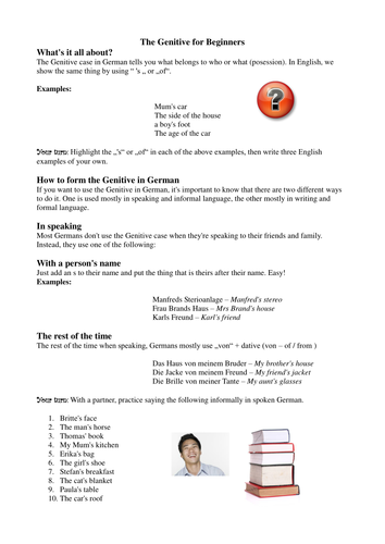Key Stage 4 & Post 16: The Genitive Case