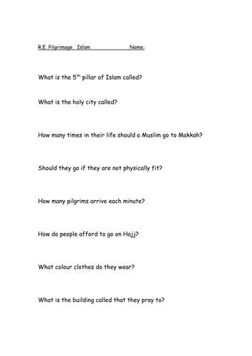 Simple SB slides on Hajj + video links Year 2/3/4