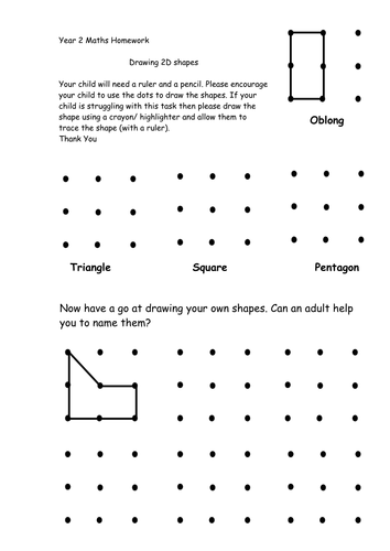 Drawing 2d Shapes Worksheet Homework Teaching Resources