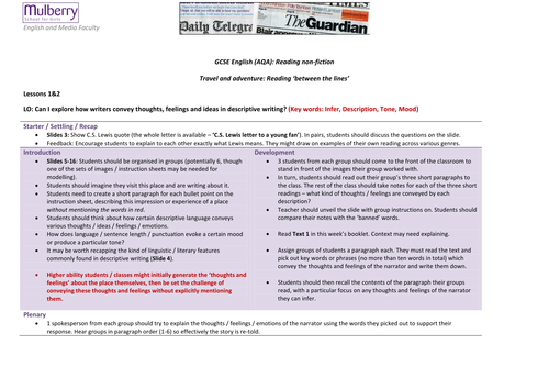 AQA Language Unit 1 - Inference (Q3)