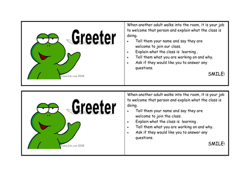 Student Classroom Job Roles (SCJR)