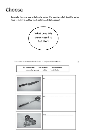 wjec catering exam technique