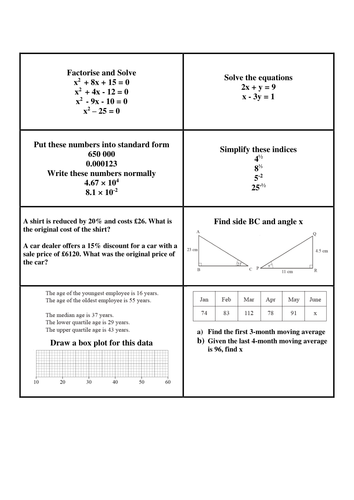 GCSE Revision Flash Cards