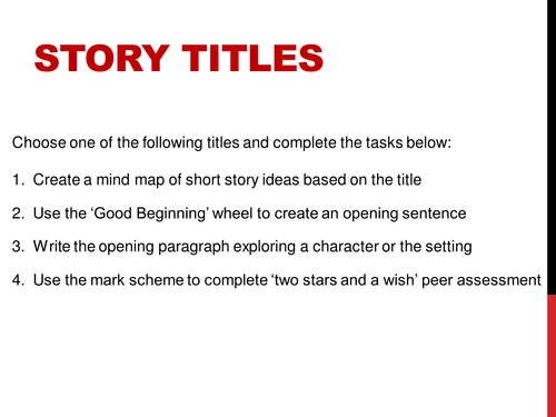 Creative Writing: Story Titles