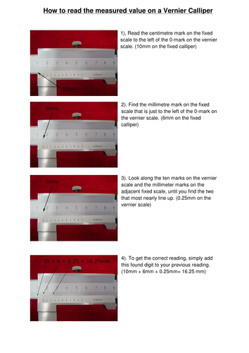 Reading a vernier caliper | Teaching Resources