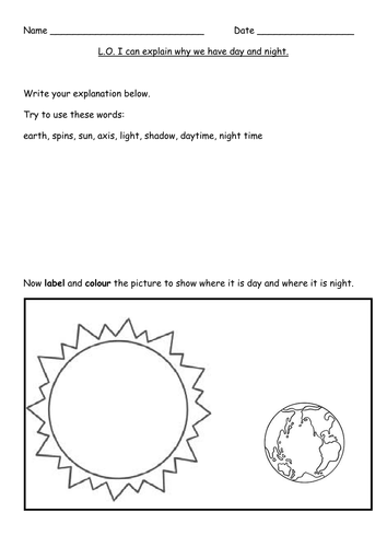 Day and Night science worksheets (differentiated) by Day and Night science worksheets (differentiated) by