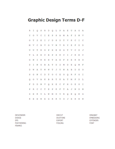 Terminology worksheets