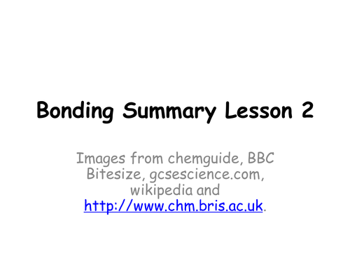 Bonding summary lesson