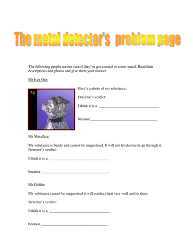 Metal detector's problem page